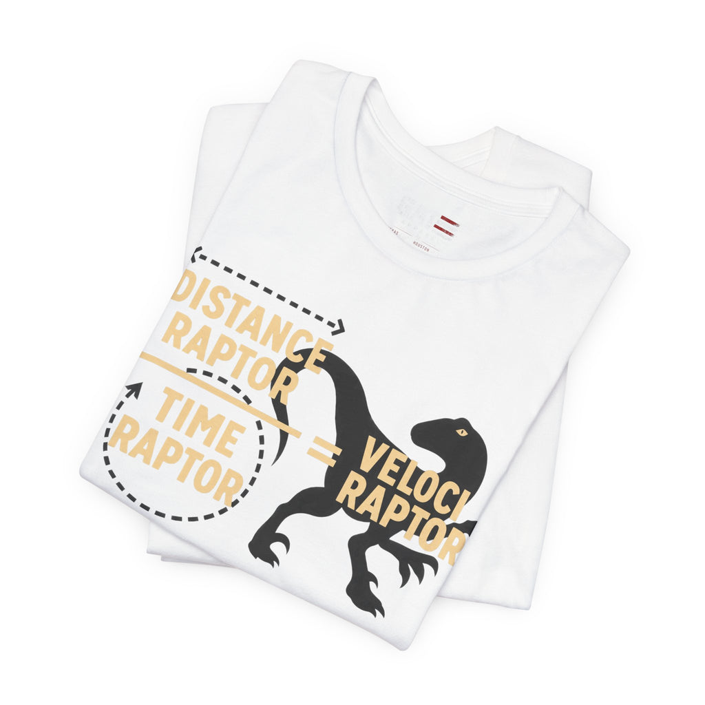 Velociraptor Anatomy Tee — "Distance Raptor / Time Raptor" Dinosaur Graphic Shirt