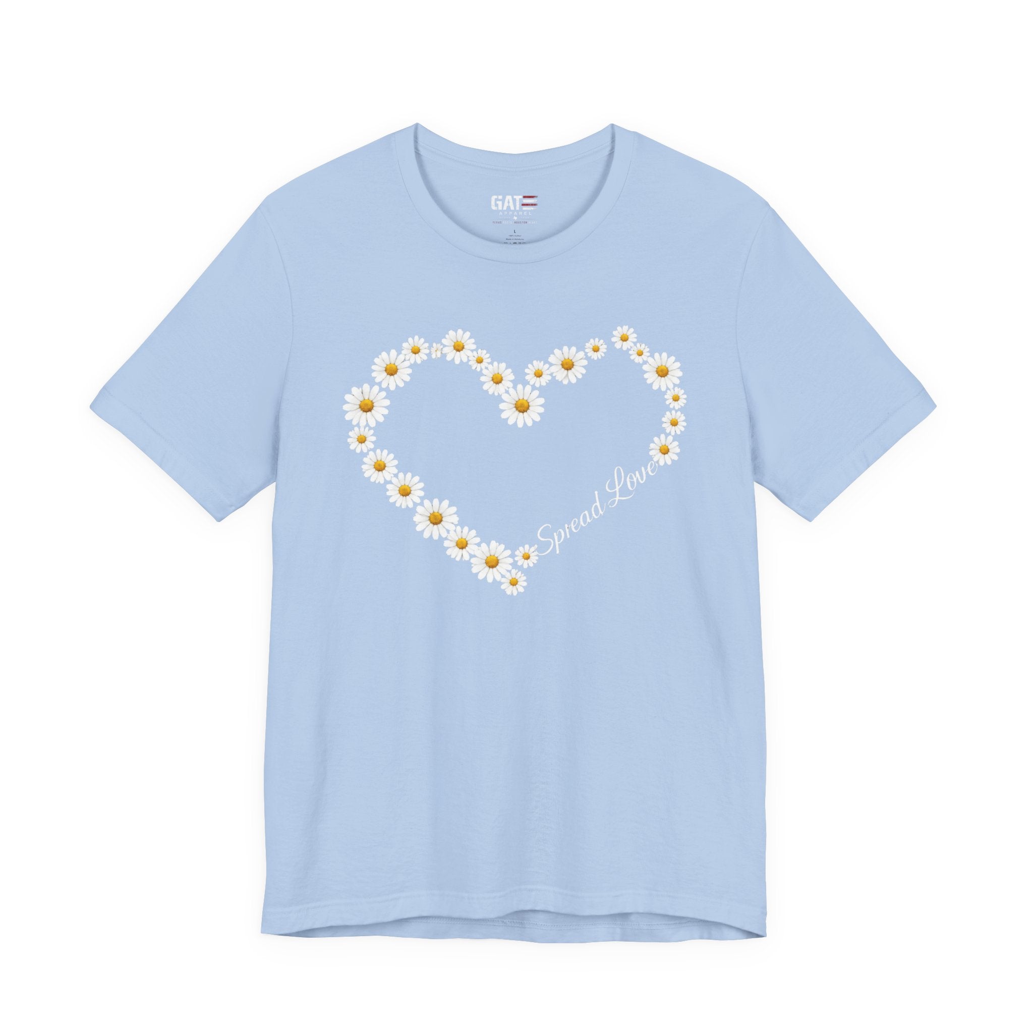 Daisy Heart Tee — "Spread Love" Floral Graphic T-Shirt