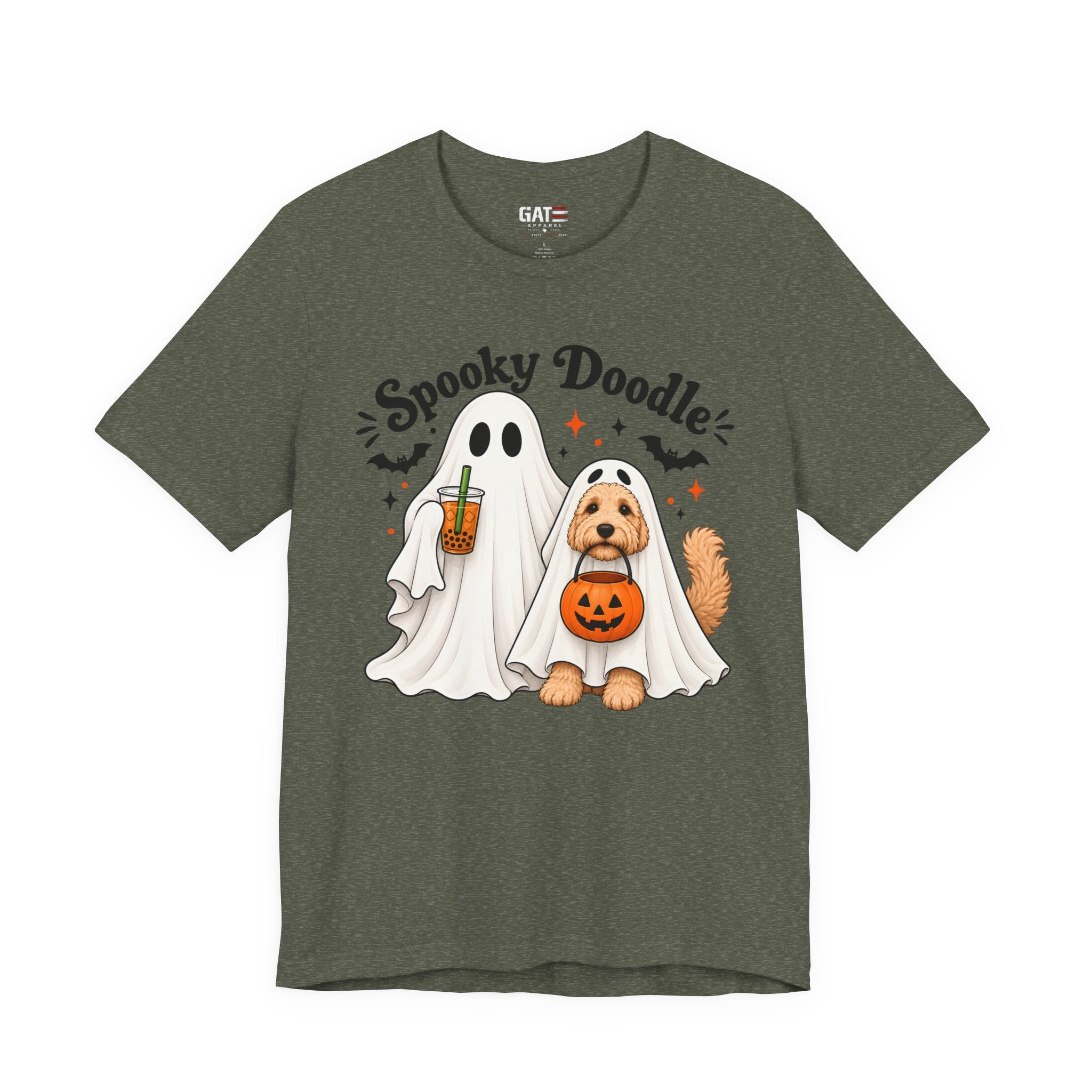 Spooky Doodle Halloween T-Shirt — Ghost & Doodle Dog Pumpkin Costume