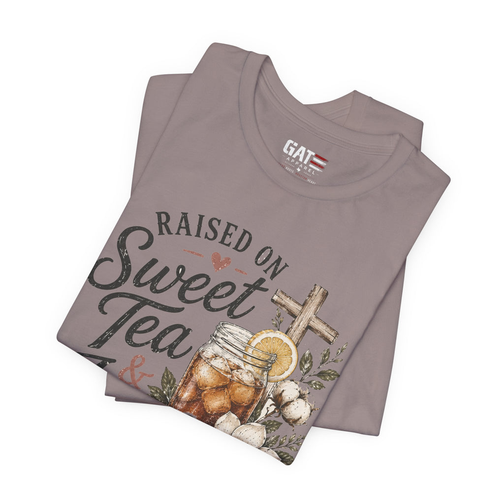 Southern Christian Shirt, Faith Graphic Tee, Sweet Tea Lover Shirt, Country Living Tee, Rustic Farmhouse Gift, Southern Mom Tee