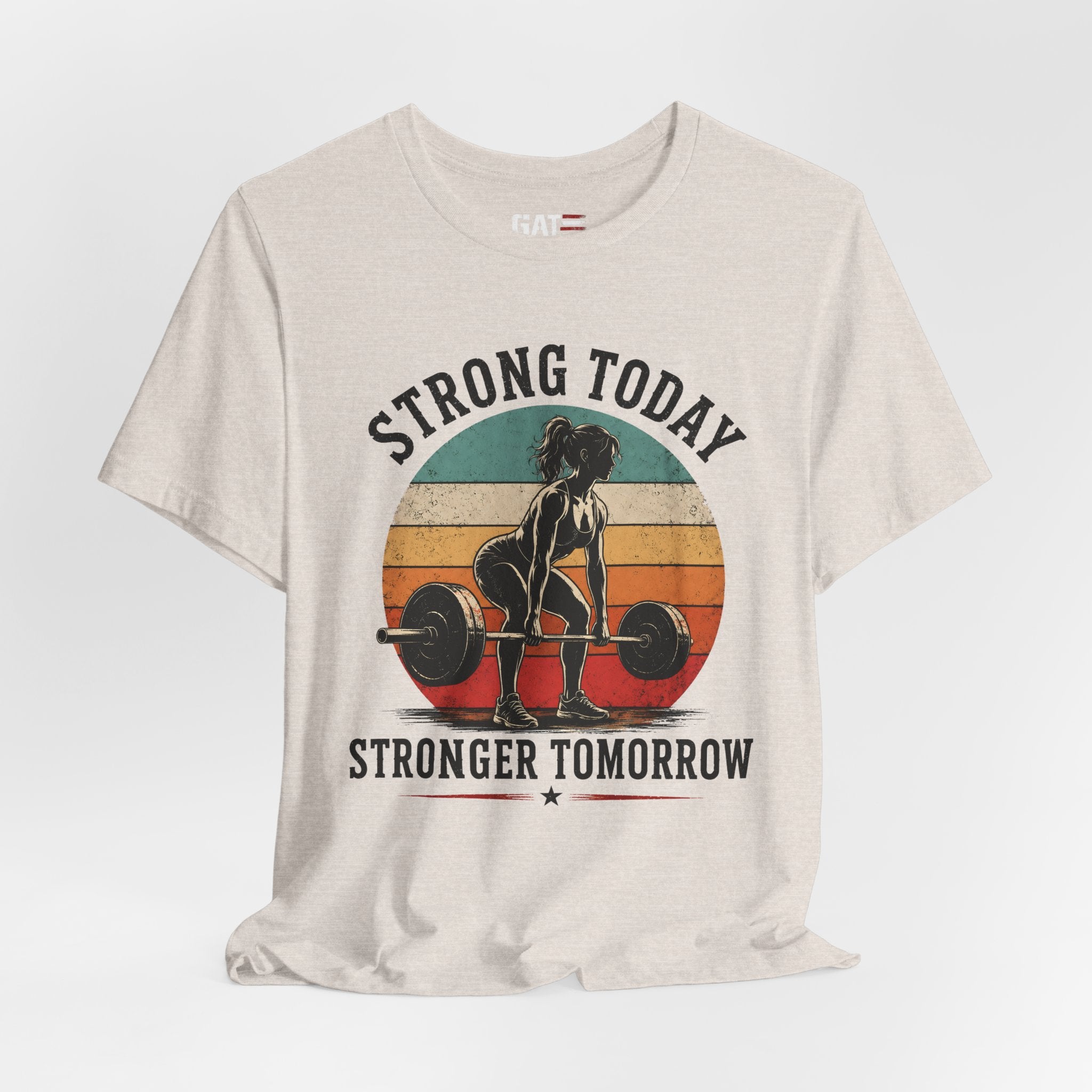 Strong Today Stronger Tomorrow Shirt, Women's Gym Shirt, Retro Weightlifting Tee, Fitness Gift for Women