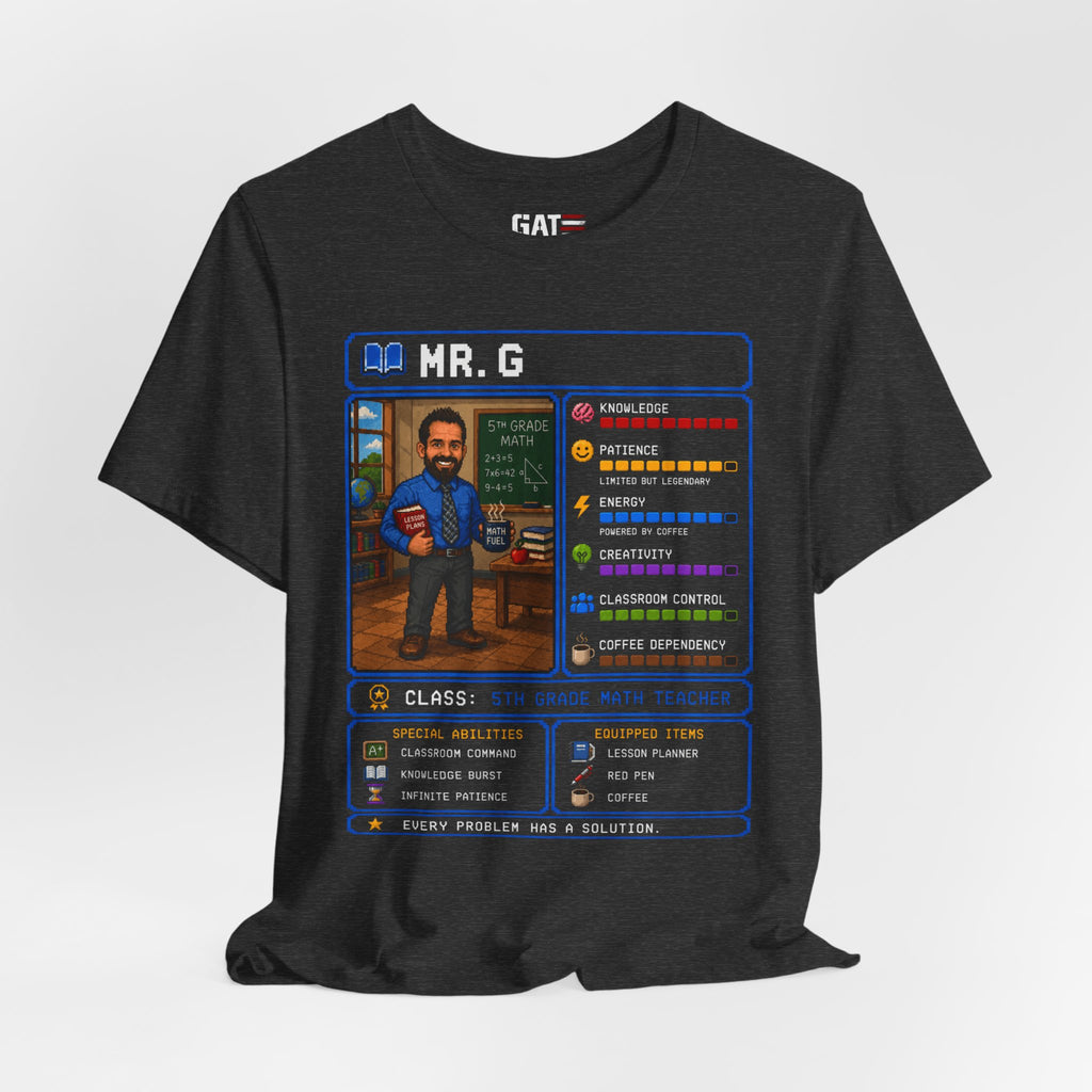 Custom Math Teacher RPG Character Shirt | Personalized Teacher Gift