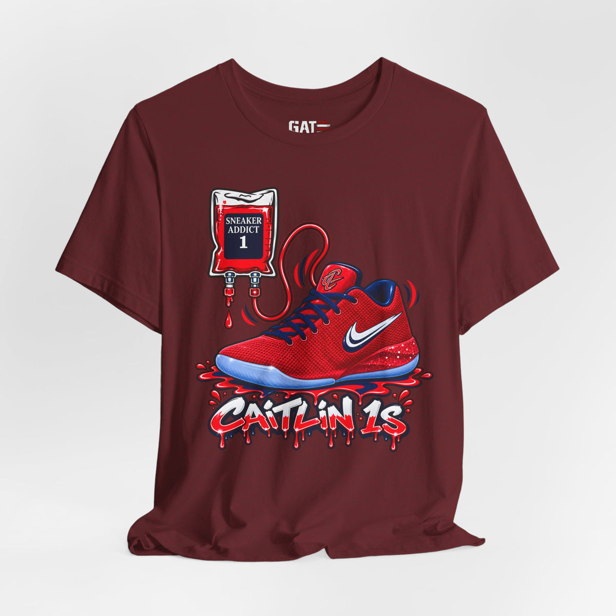 Caitlin Clark Caitlin 1s Addict Red Sneaker Shirt