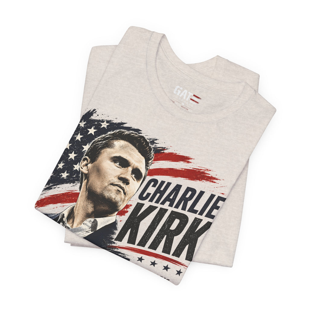 Charlie Kirk Shirt Conservative Patriotic T Shirt Republican American Flag Tee USA Freedom Gift Political Apparel