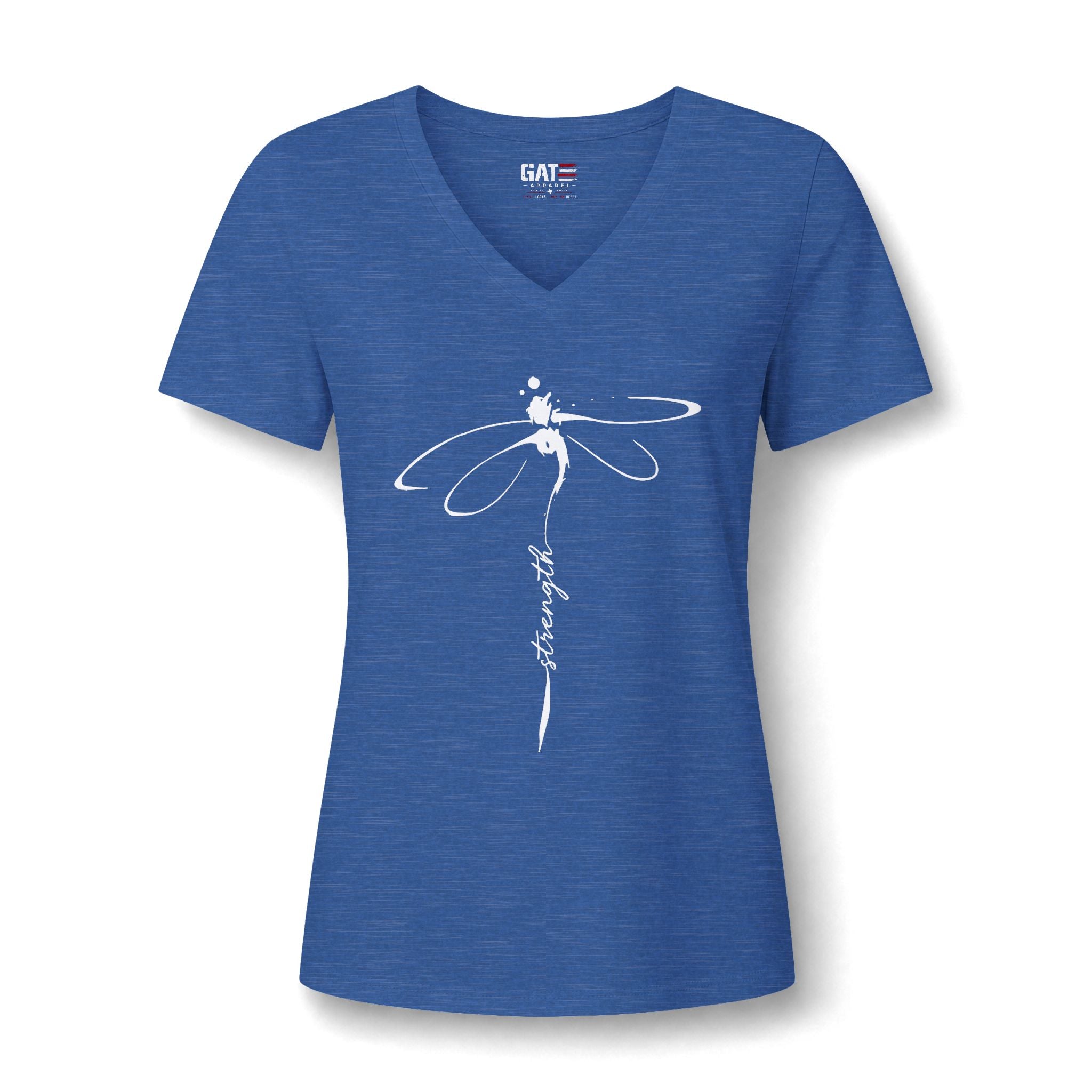 Women's Dragonfly Yoga V-Neck Tee — Serene Floral Meditation Top