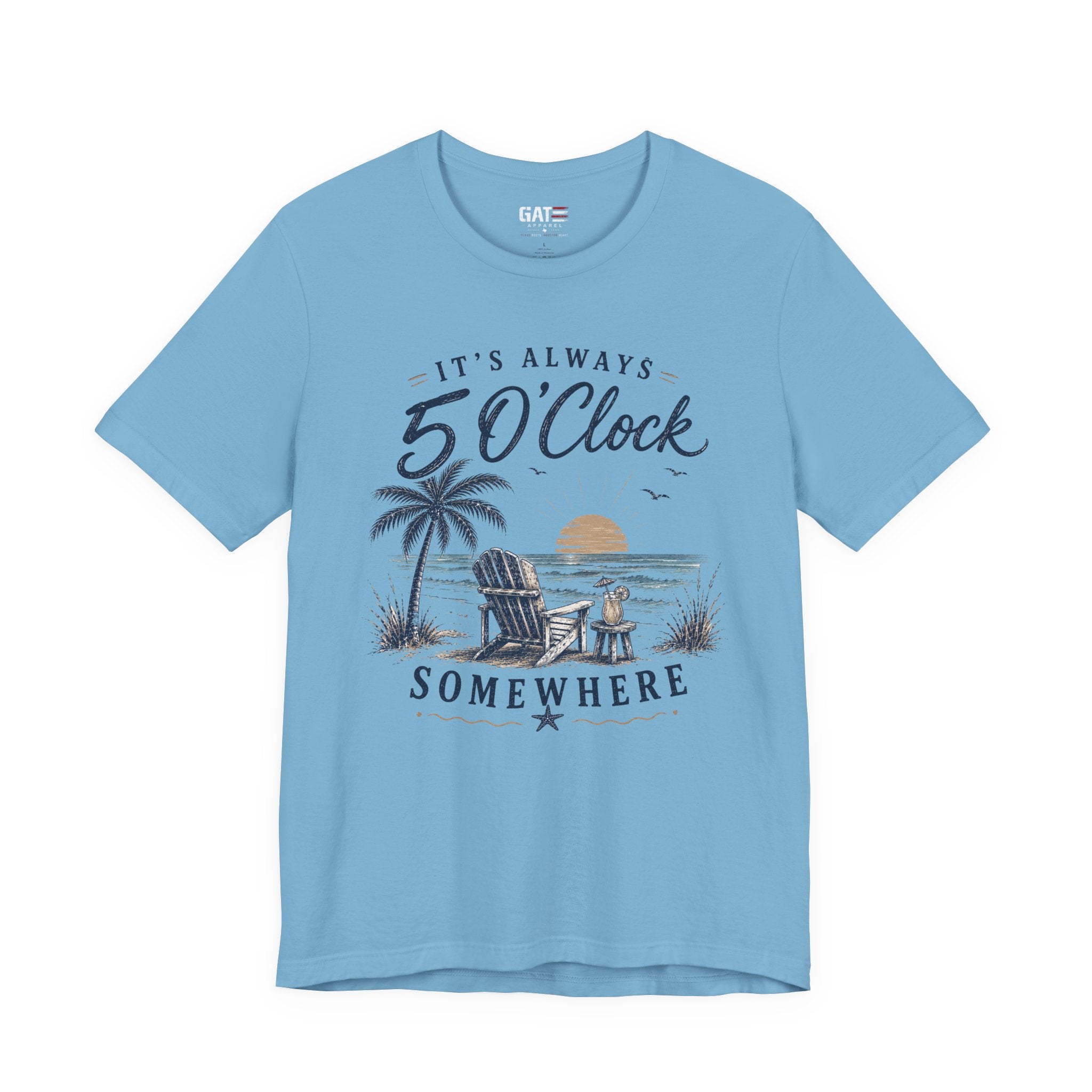 5 O'Clock Somewhere Beach T-Shirt