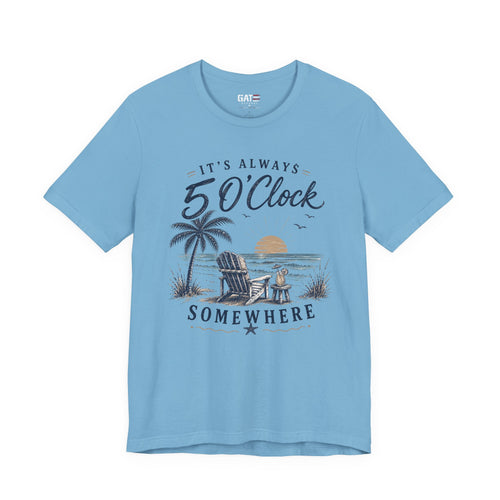 5 O'Clock Somewhere Beach T-Shirt