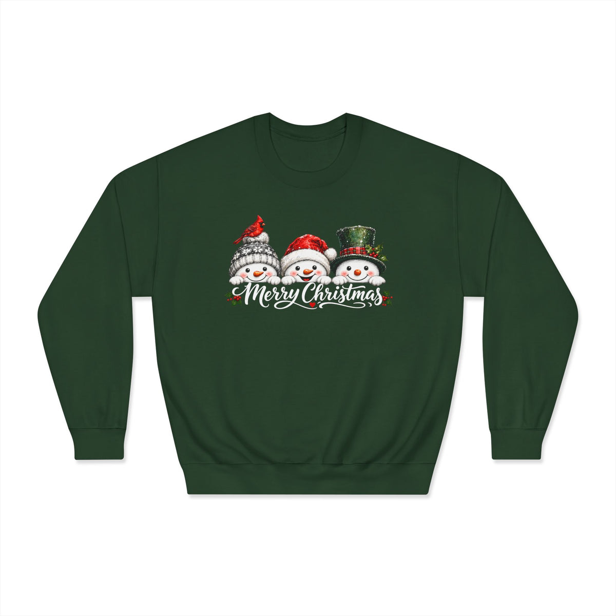 Merry Christmas Snowman Crewneck Sweatshirt - product mockup view 3
