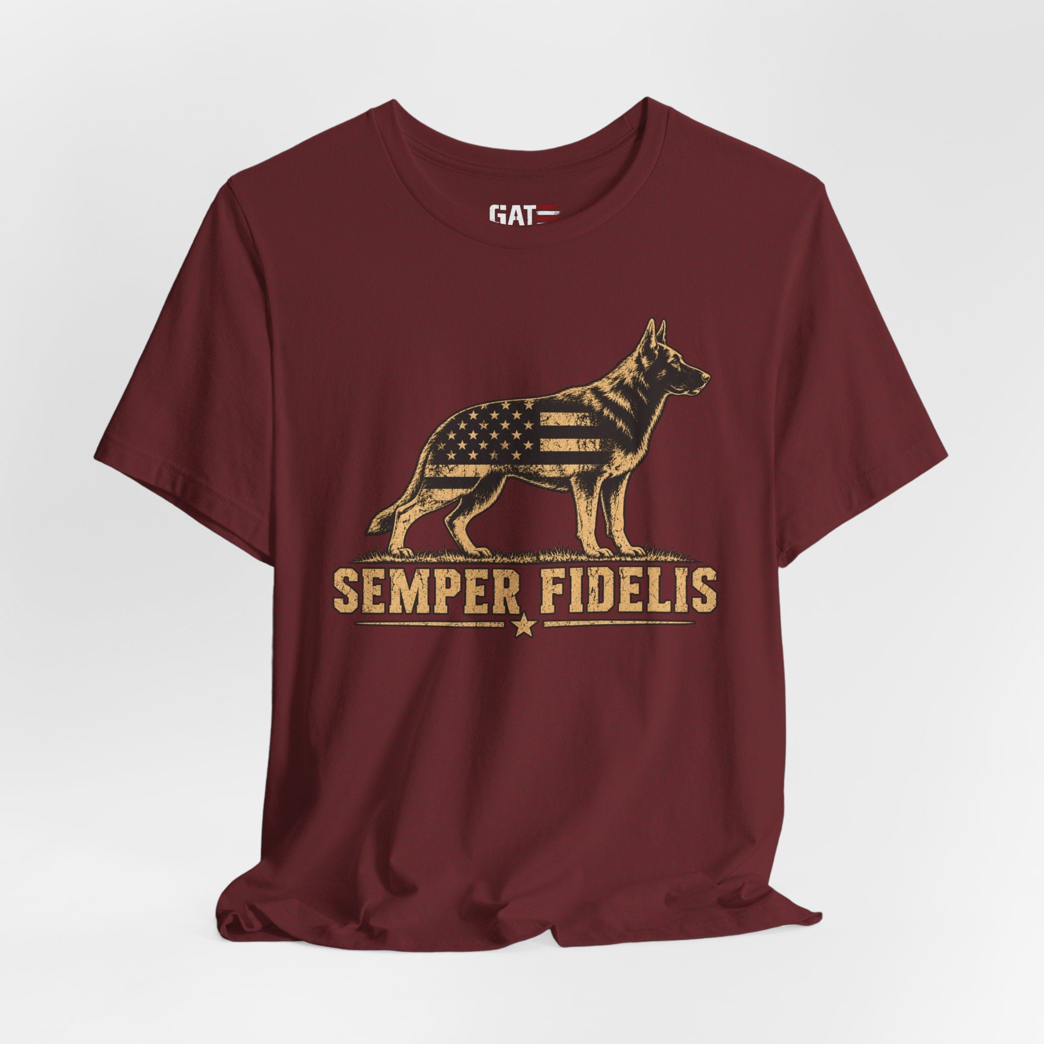 Semper Fidelis German Shepherd T-Shirt — Patriotic Military K9 Tee