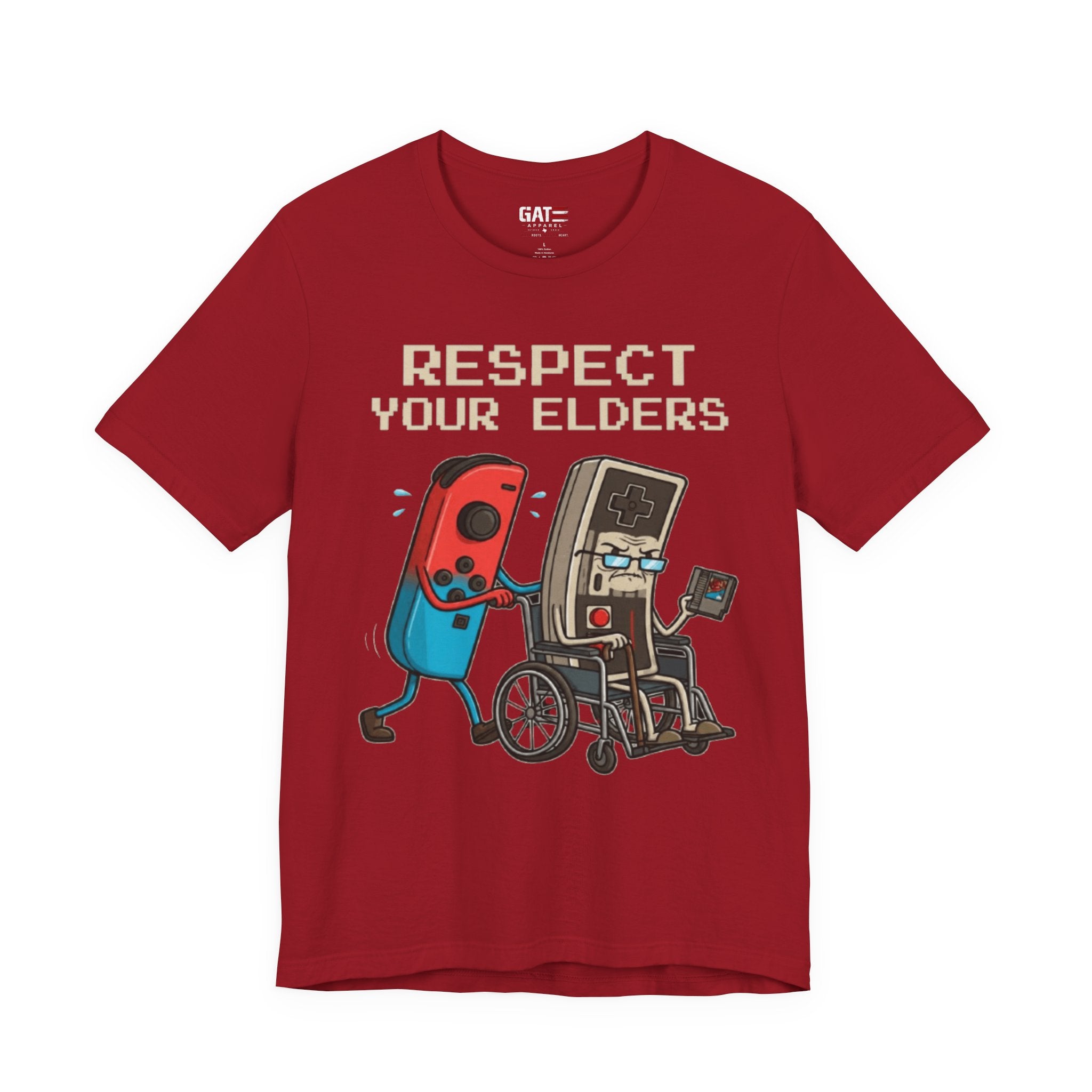 Respect Your Elders Tee — Retro Game Controller Graphic T-Shirt