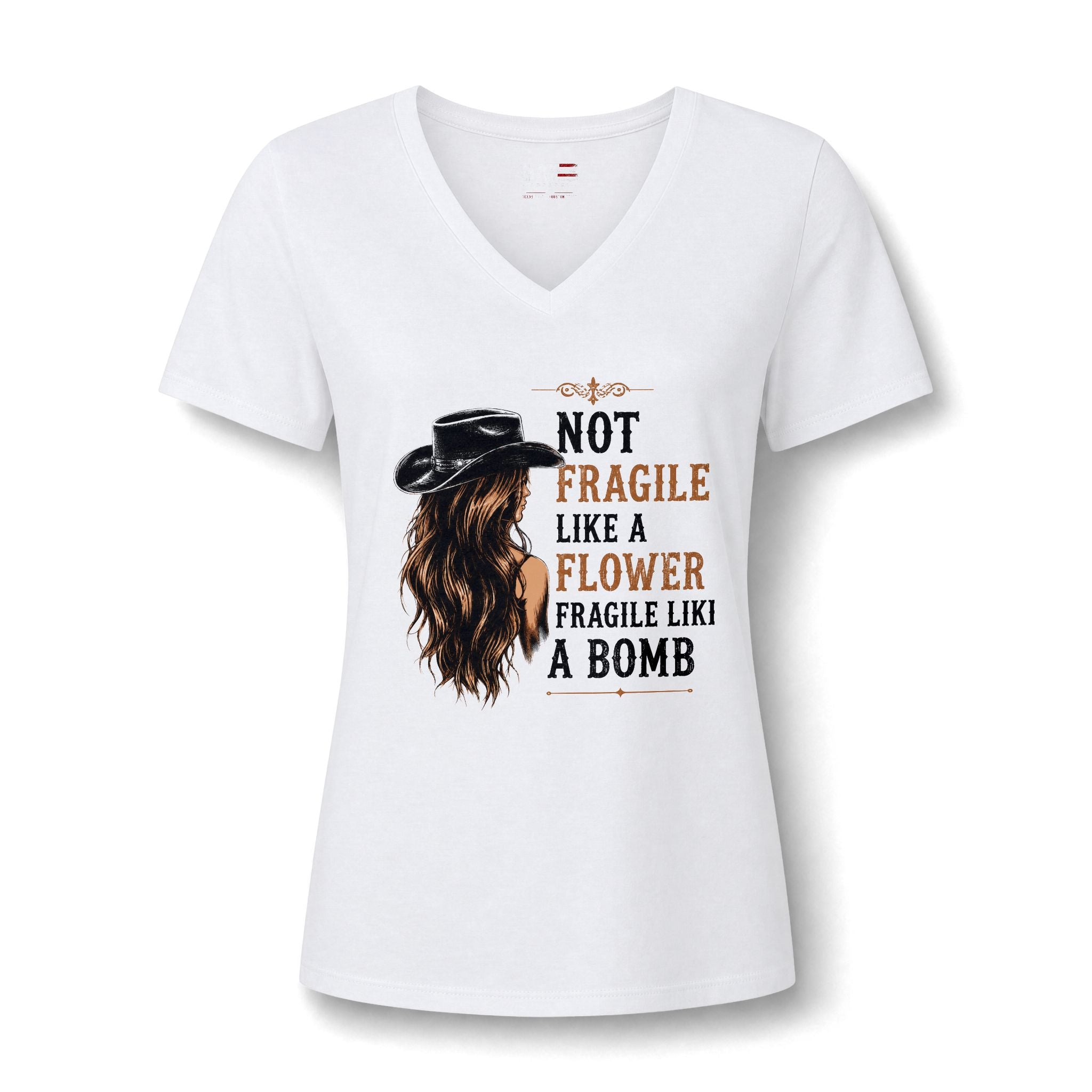 Beth Dutton Not Fragile Like a Flower — Women's V-Neck Tee