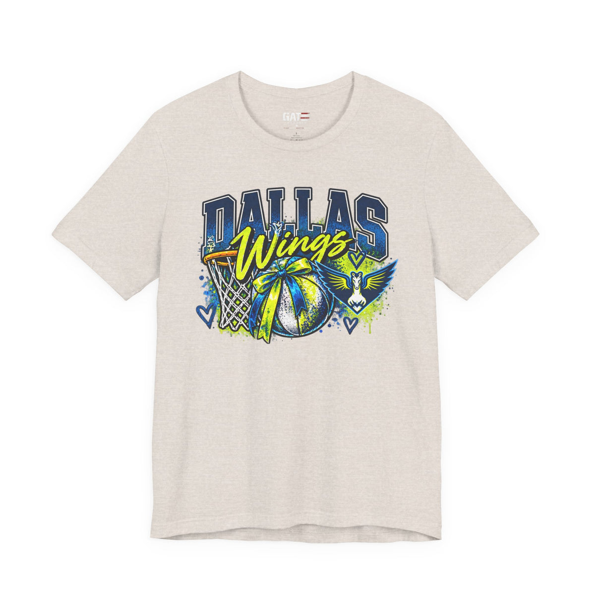 Women's basketball wings graphic tee mockup