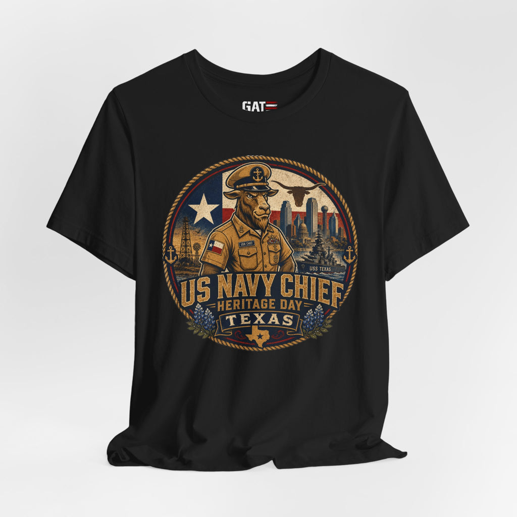 US Navy Chief Heritage Day Texas Shirt, Navy Chief Goat Shirt, Chief Petty Officer Gift, Military Pride Tee, Navy Veteran