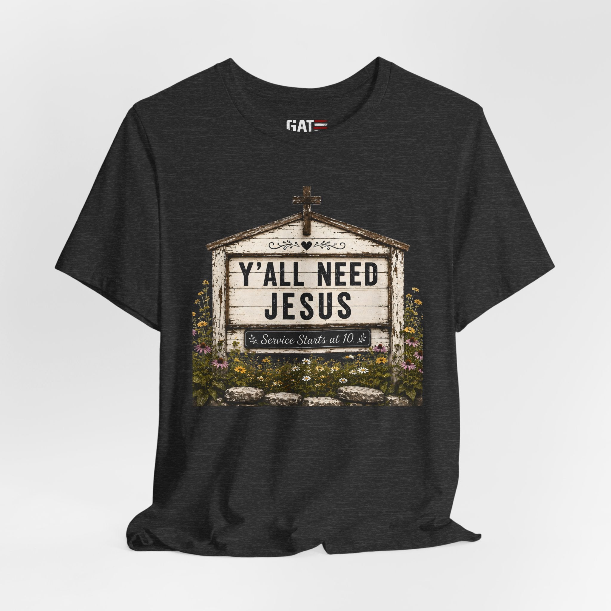 Y'all Need Jesus, Christian Shirt for Women, Rustic Faith Graphic Tee, Country Western Shirt, Farmhouse Christian Gift, Cowgirl Church Tee