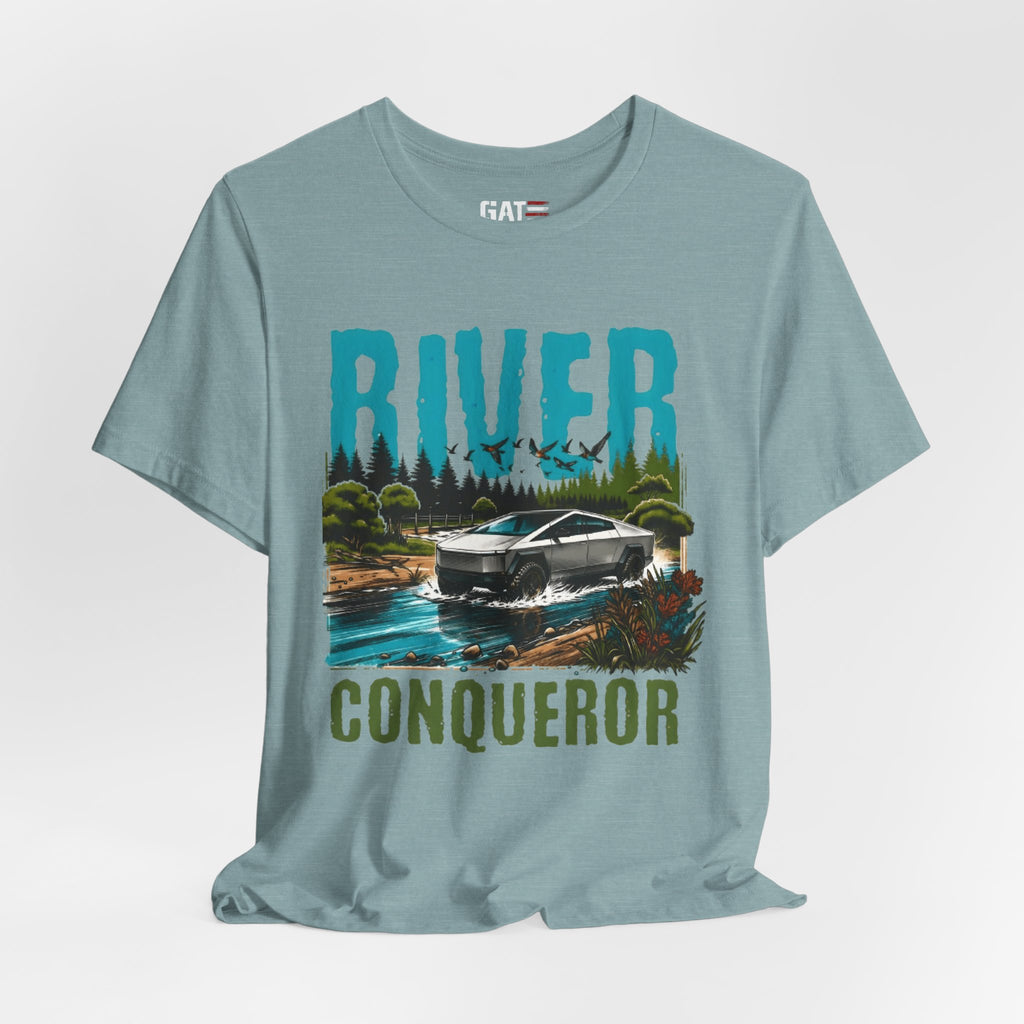 Cybertruck River Conqueror Shirt, Tesla Cybertruck Off Road Tee, Adventure Truck Shirt, Camping Shirt, Outdoor Lover Gift
