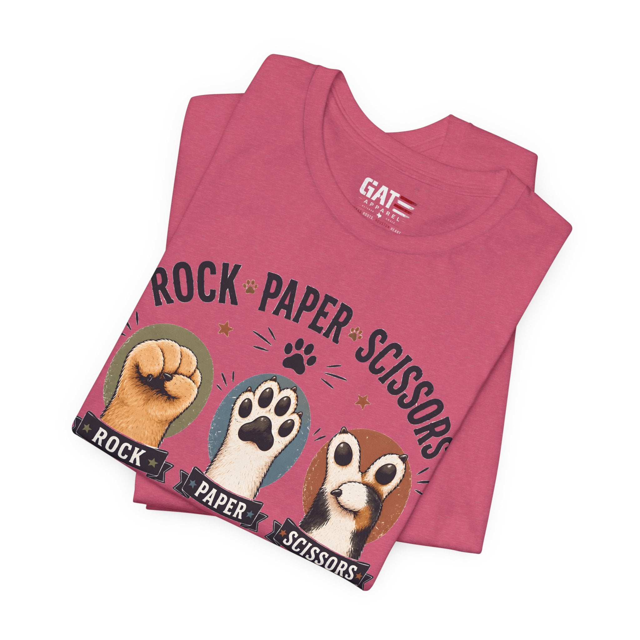 Rock Paper Scissors Cat Shirt, Funny Cat Lover Tee, Cat Paw Graphic Shirt, Cute Pet Mom Gift, Choose Wisely Cat Tee, Cat Dad Shirt