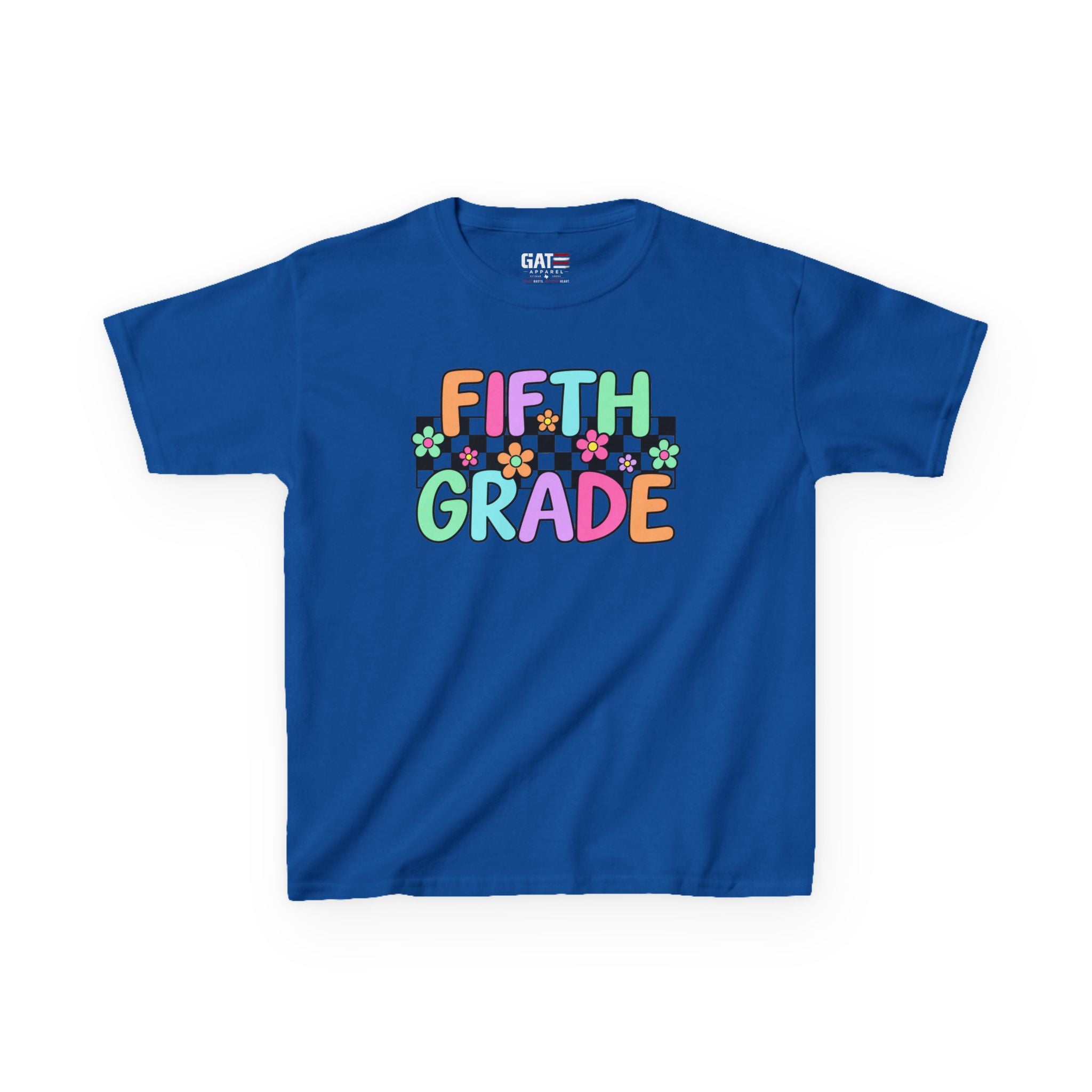 Custom Grade Level Shirt for Kids – Retro Checkered Floral Back to School Tee