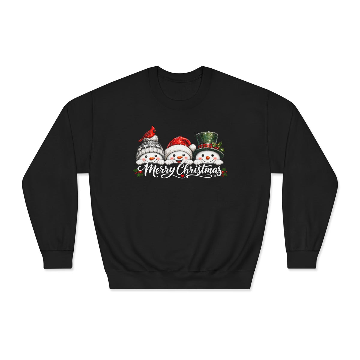 Merry Christmas Snowman Crewneck Sweatshirt - product mockup view 1