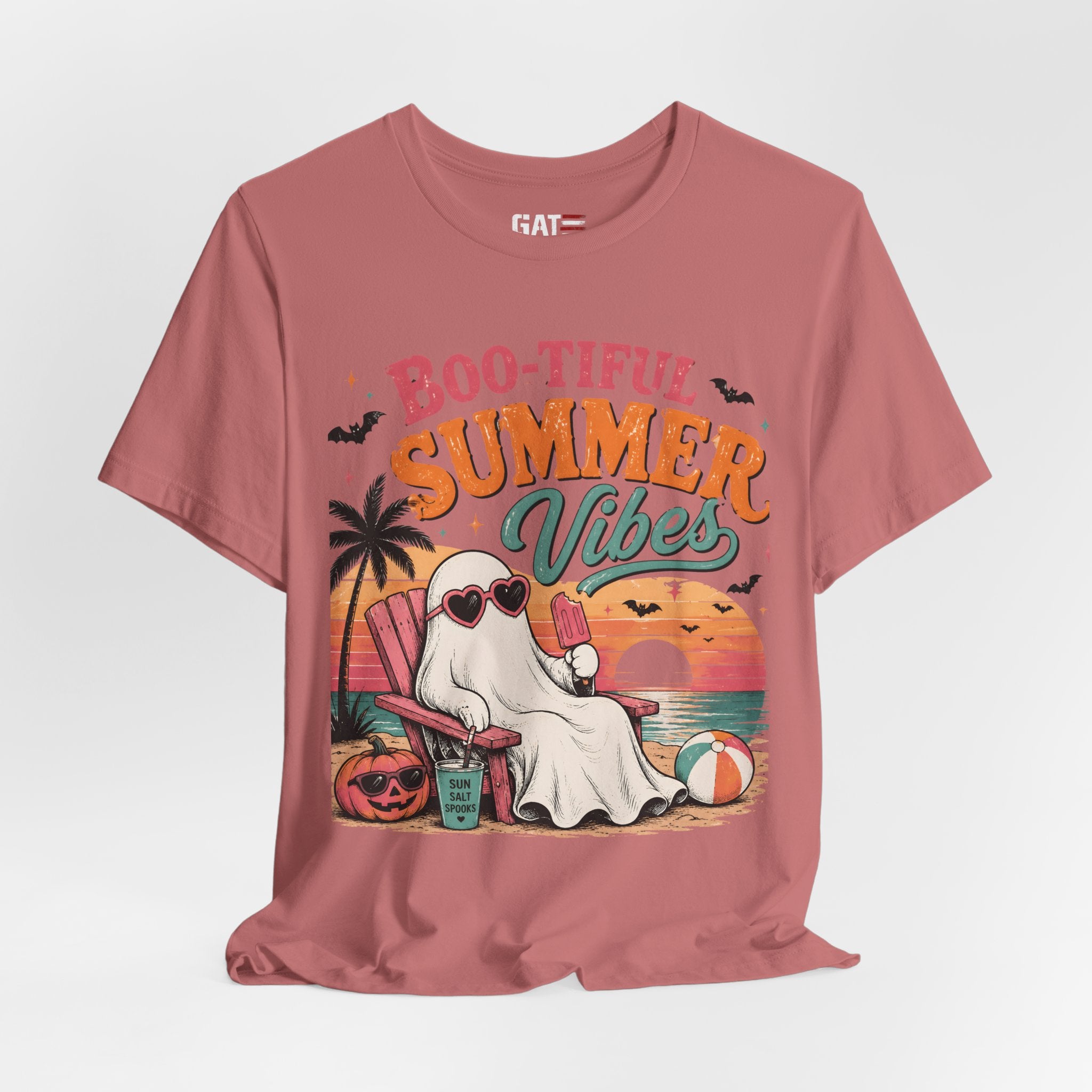Summerween Shirt, Spooky Beach Shirt, Ghost Beach Tee, Halloween Beach Shirt, Coastal Halloween Tee, Tropical Ghost Shirt