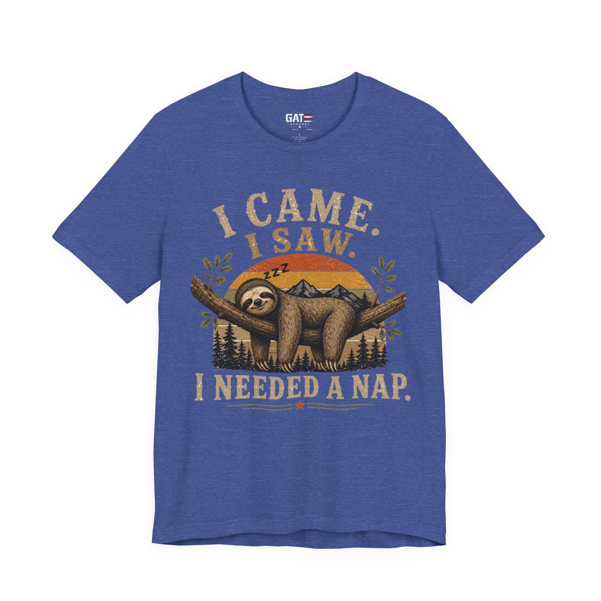 I Came I Saw I Needed a Nap Sloth T‑Shirt