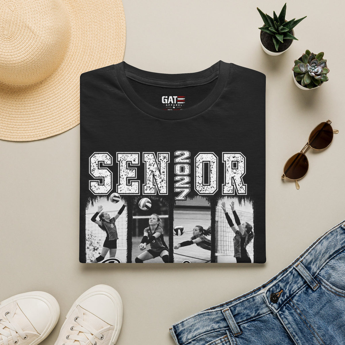 Senior Volleyball Mom Photo Shirt | Personalized Name Tee