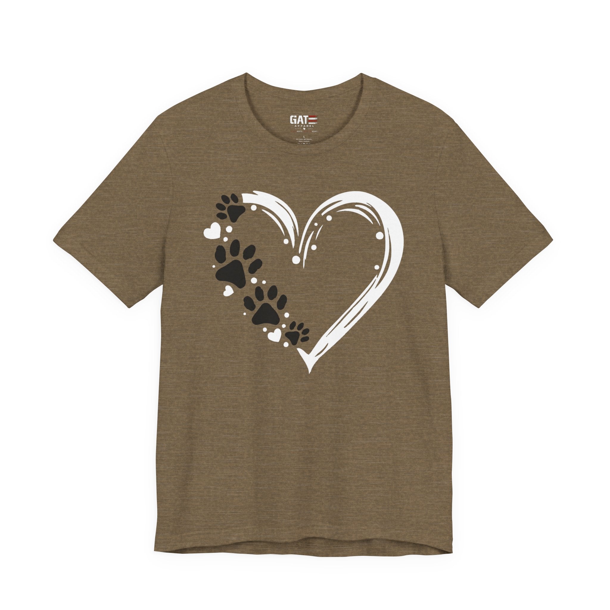 Paw Print Heart T-Shirt — Dog Lover Graphic Tee