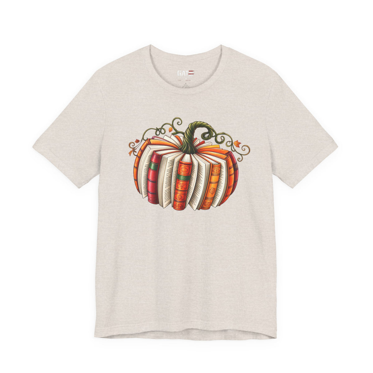 Fall Book Lover Shirt – Pumpkin Books Graphic Tee – product photo