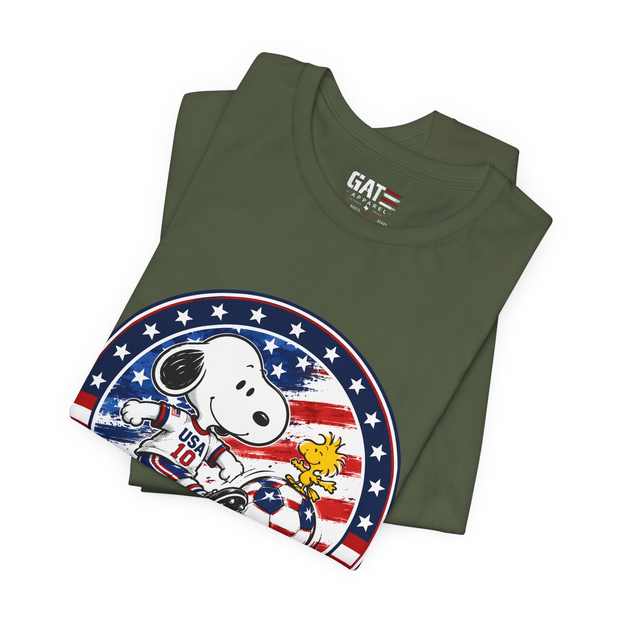 USA Soccer Snoopy Shirt  Patriotic USA Soccer Tee American Flag Design, World Cup, Soccer Fan