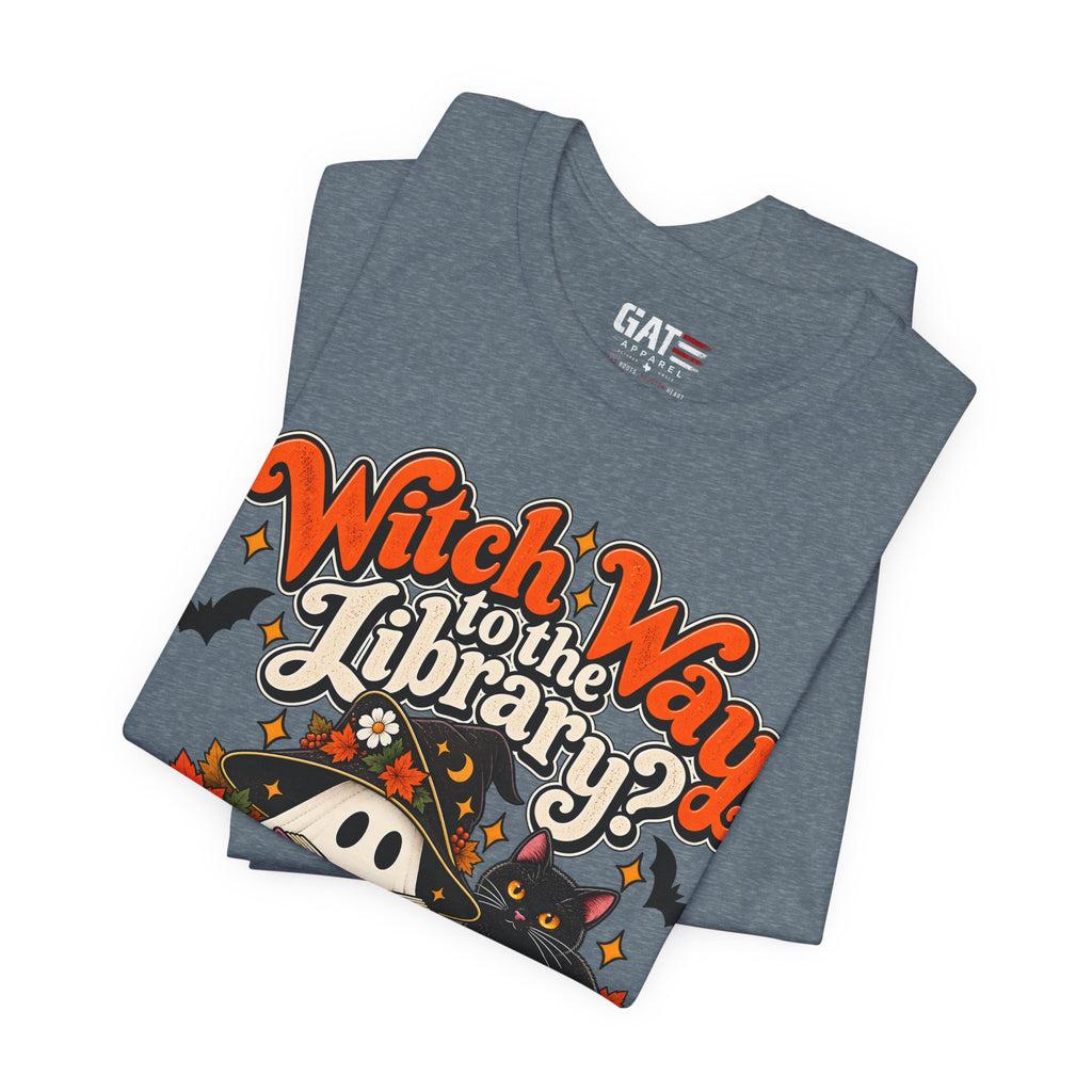 Witch Way to the Library Halloween Shirt | Book Lover Tee