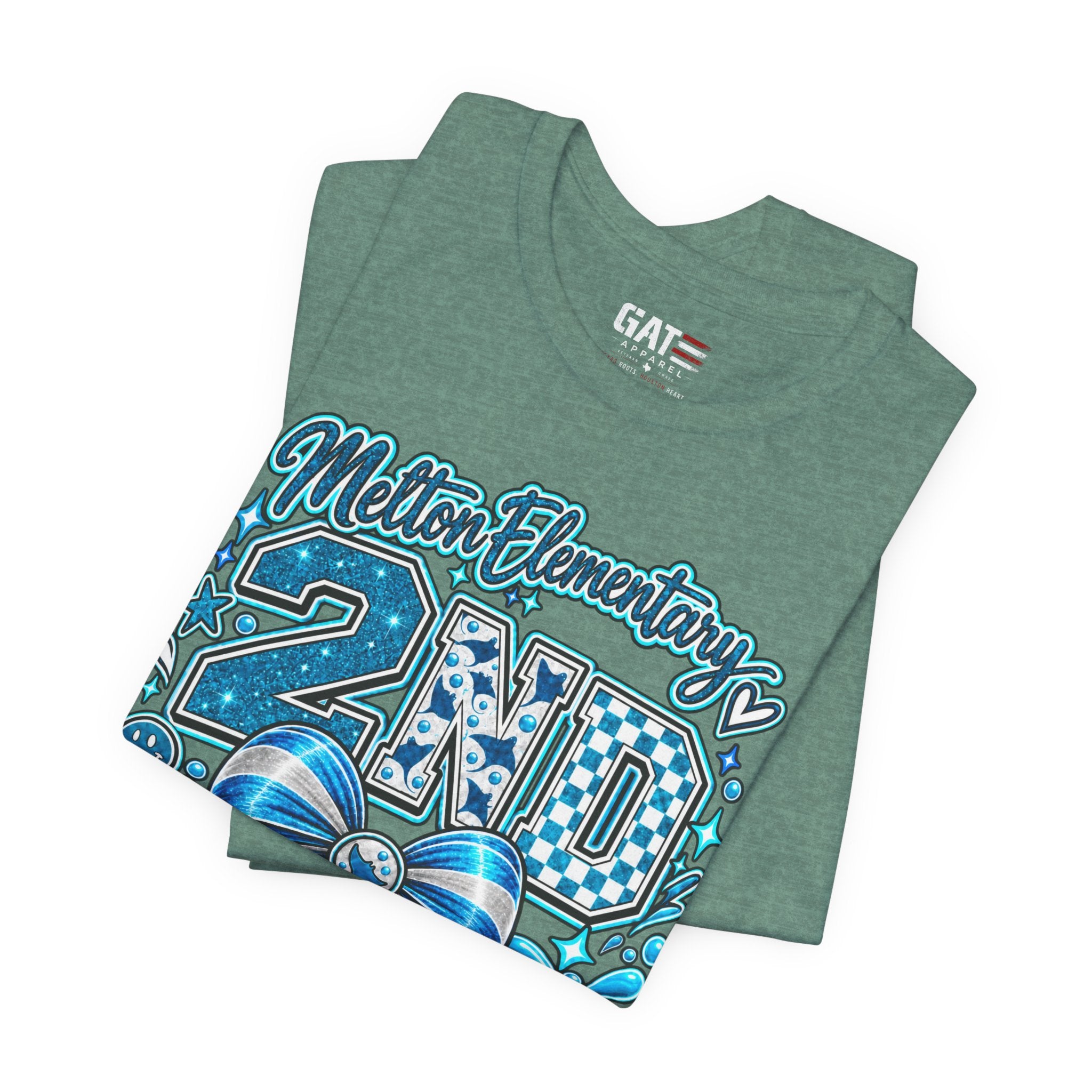 Melton 2nd Grade School T‑Shirt — Bow Design