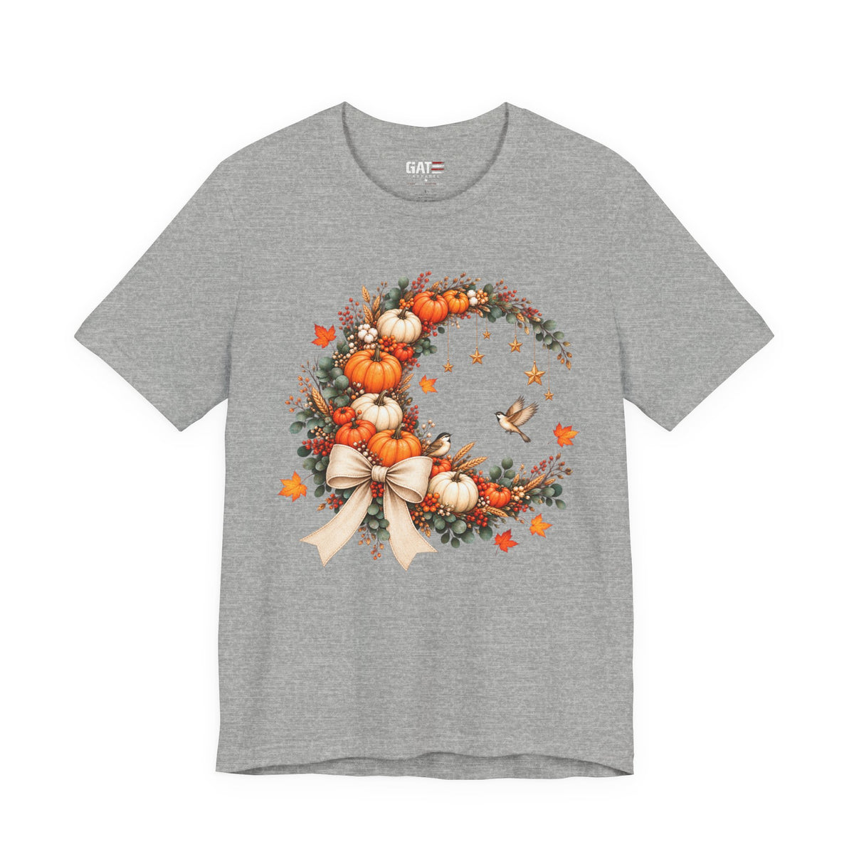Pumpkin wreath seasonal T-shirt mockup