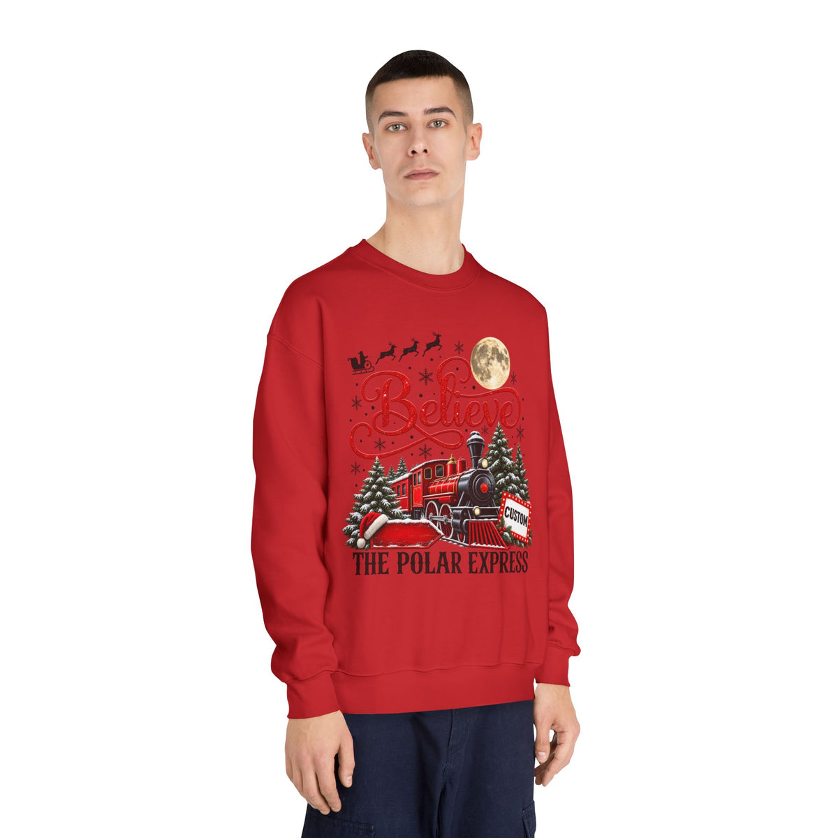 Personalized Polar Express Crewneck Sweatshirt - product mockup view 13