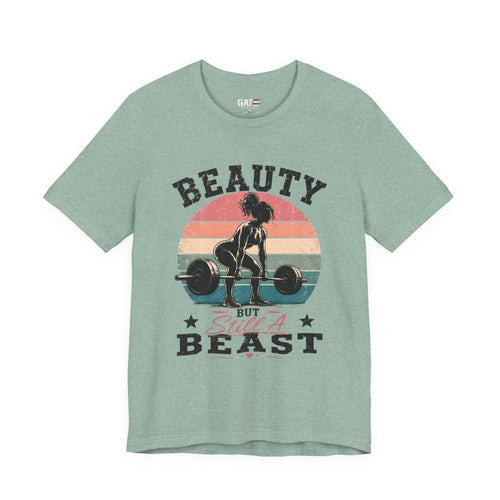 Beauty But Still a Beast Retro Women's Gym Shirt