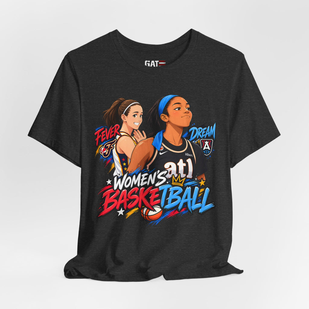 Caitlin Clark Angel Reese Shirt WNBA Basketball Rivalry Fever Sky Graphic Tee