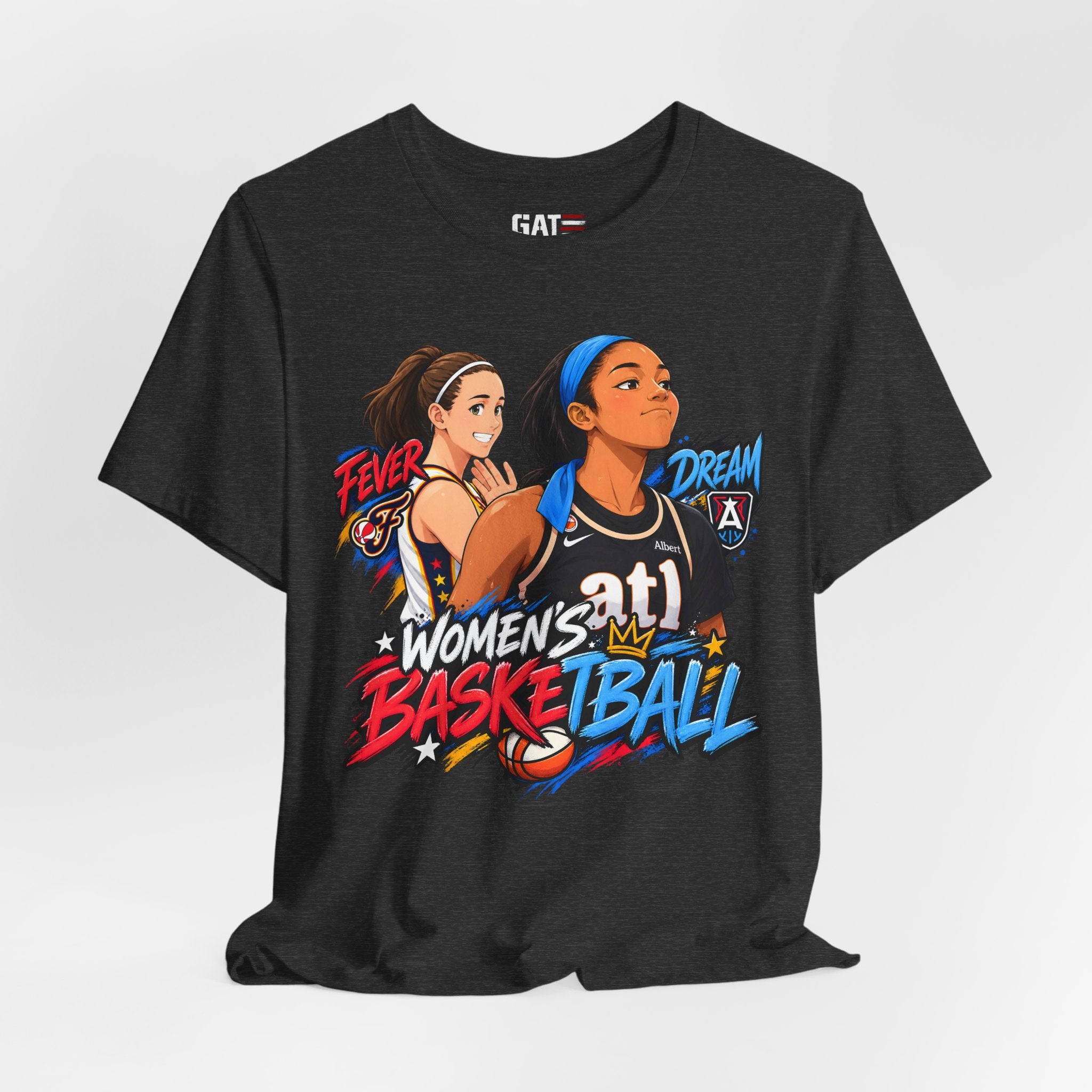 Caitlin Clark Angel Reese Shirt WNBA Basketball Rivalry Fever Sky Graphic Tee
