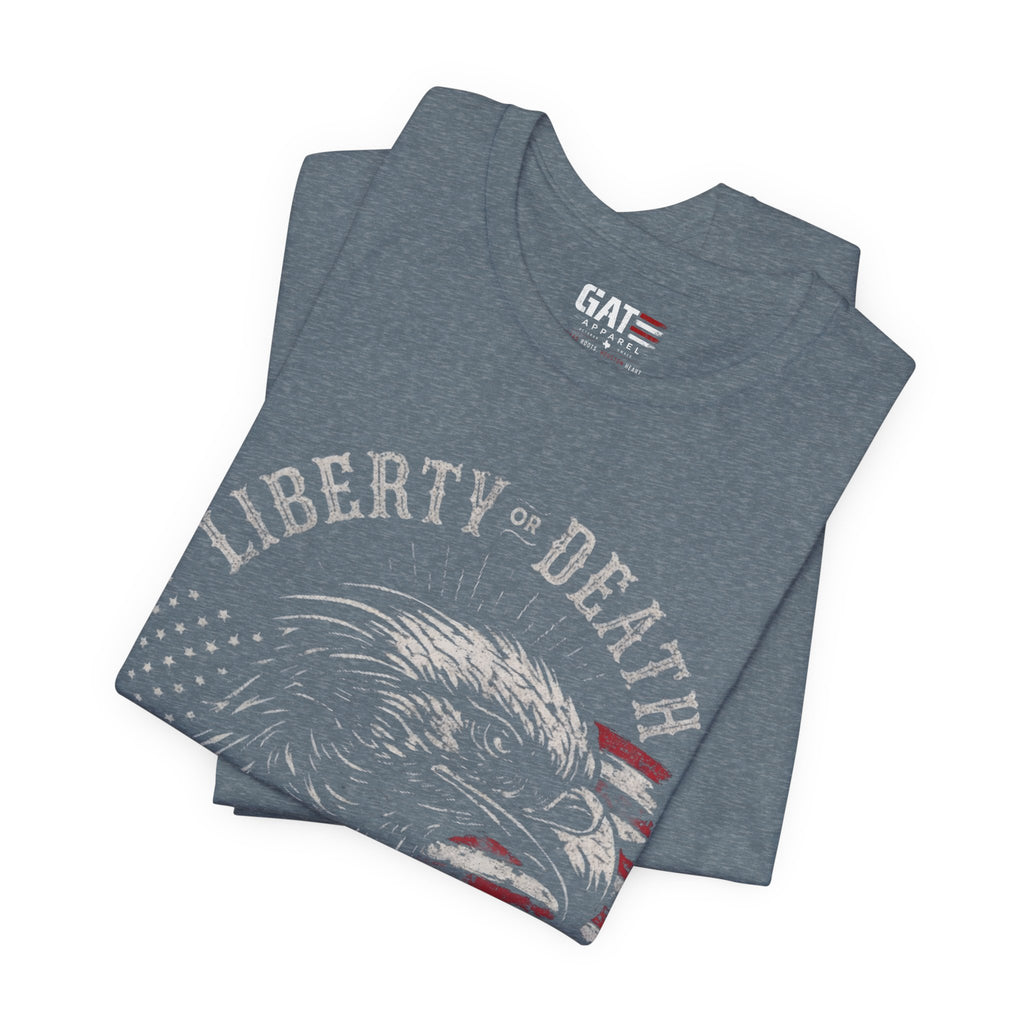 Liberty or Death Shirt, Born to Be Free Patriotic Eagle Tee, 1776 American Flag Shirt, USA Freedom Graphic T-Shirt, Veteran Gift