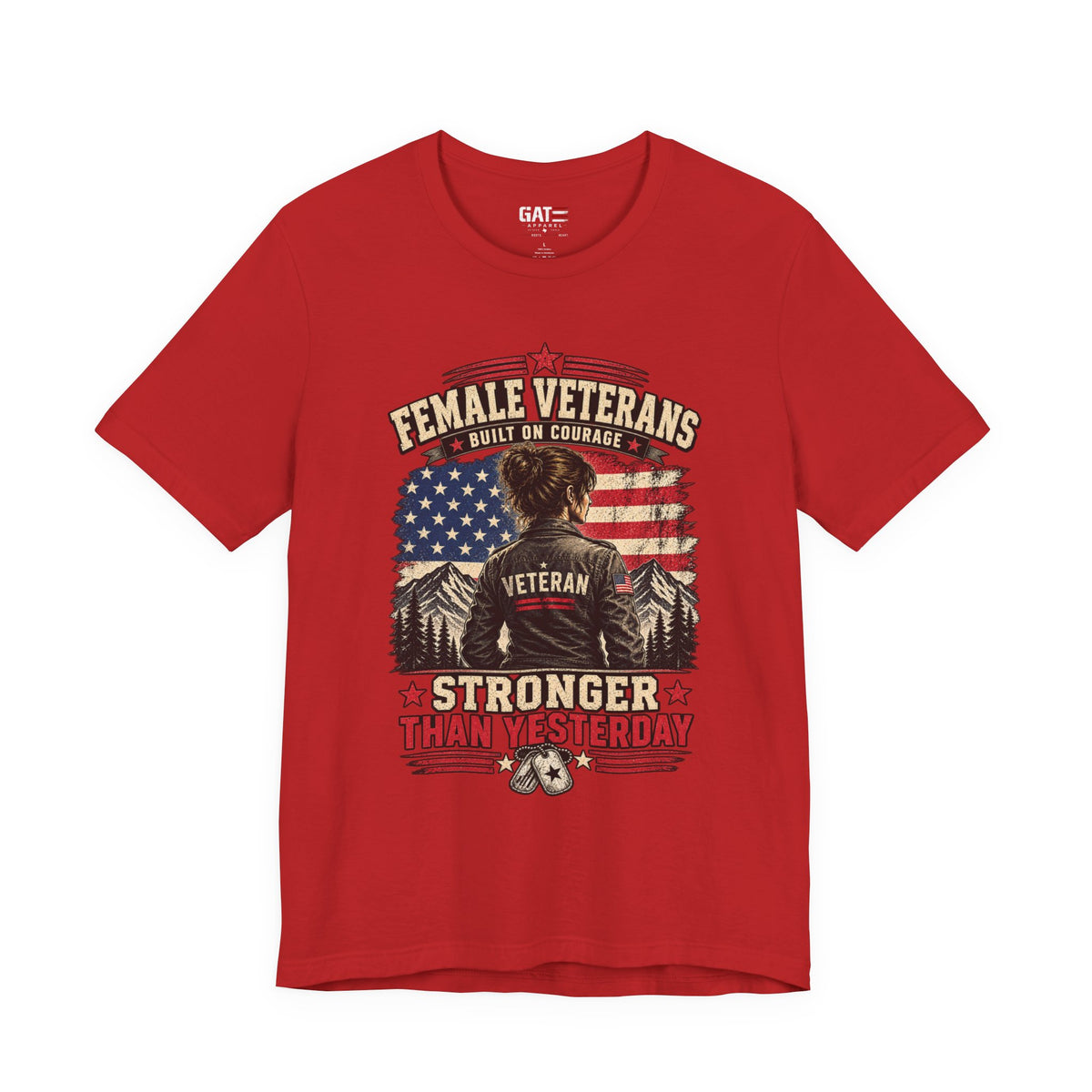 Built on Courage Female Veteran Shirt | Patriotic Tee