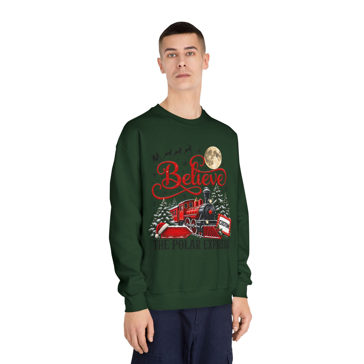 Personalized Polar Express Crewneck Sweatshirt - product mockup view 10
