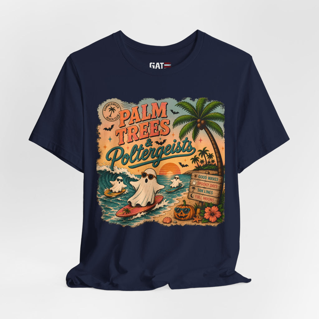 Summerween Shirt, Spooky Beach Shirt, Ghost Beach Tee, Halloween Beach Shirt, Coastal Halloween Tee, Tropical Ghost Shirt
