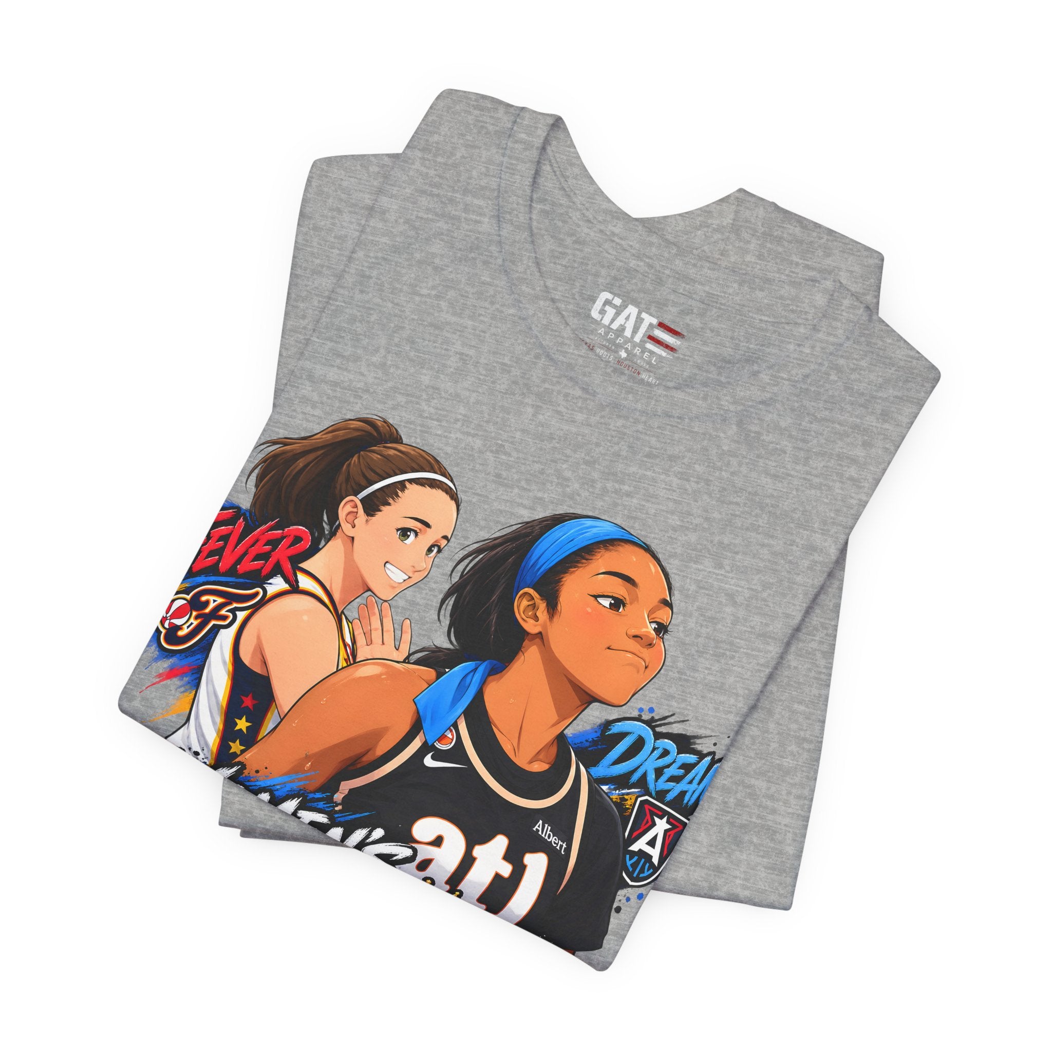 Caitlin Clark Angel Reese Shirt WNBA Basketball Rivalry Fever Sky Graphic Tee