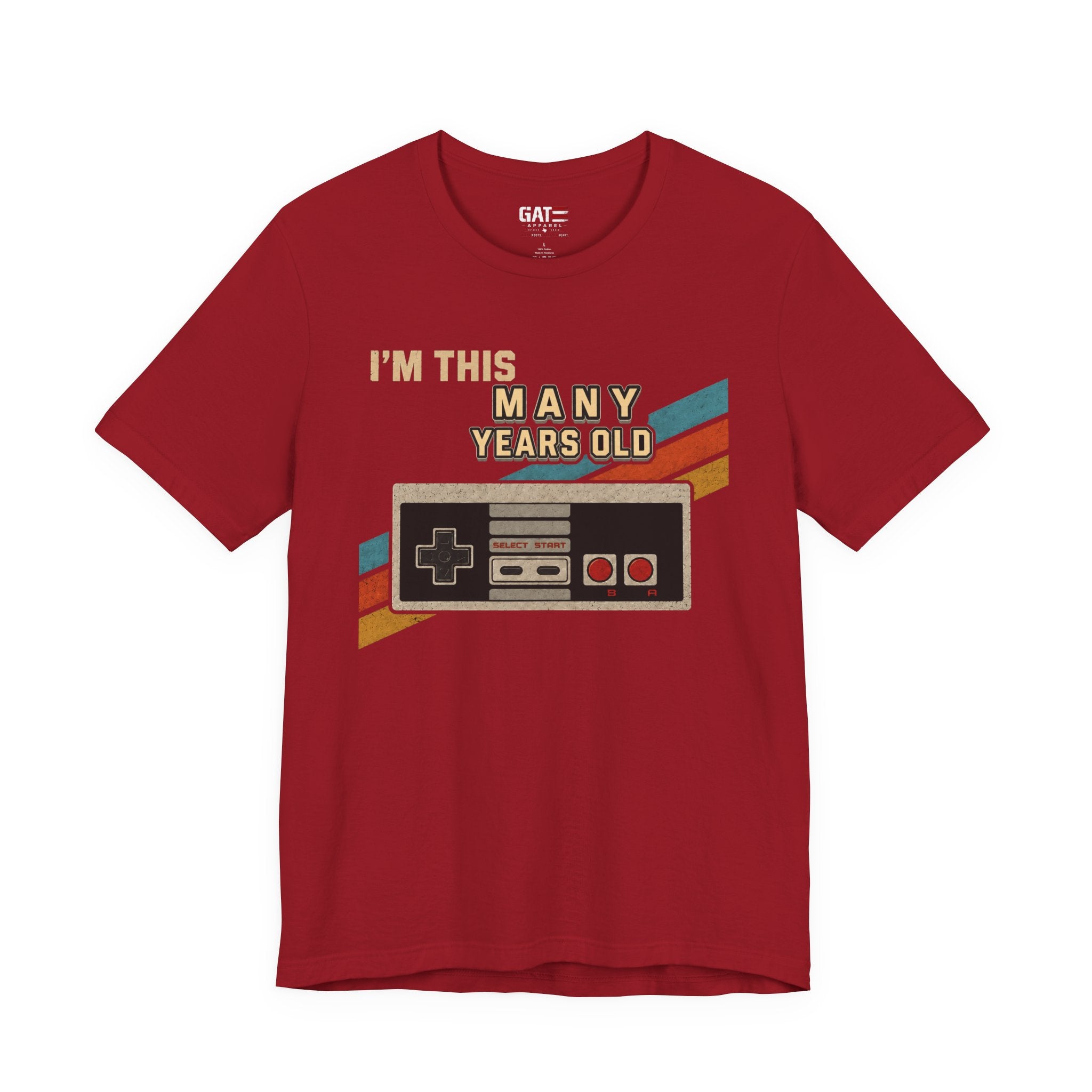 Retro Gaming Birthday Shirt, Gamer Gift for Men, I'm This Many Years Old Tee, 80s 90s Video Game Shirt, Classic Gamer Gift
