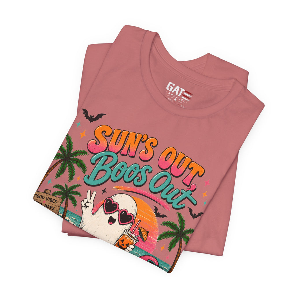 Summerween Shirt, Spooky Beach Shirt, Ghost Beach Tee, Halloween Beach Shirt, Coastal Halloween Tee, Tropical Ghost Shirt