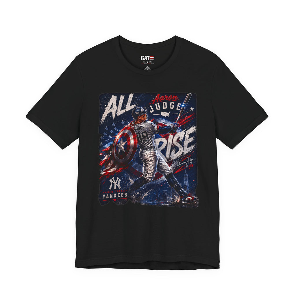 Aaron Judge All Rise Shirt, Patriotic New York Baseball Tee, USA Inspired Graphic T-Shirt, Baseball Fan Gift