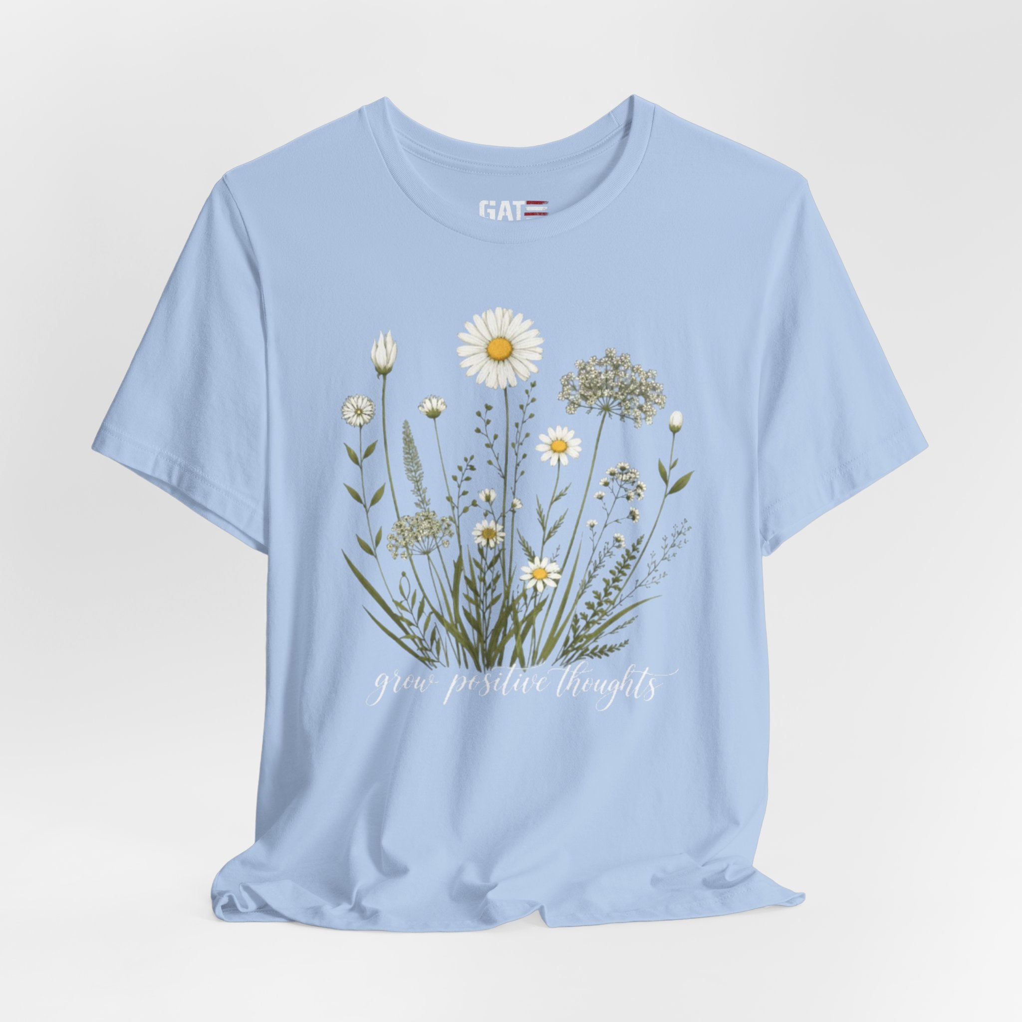 Floral 'Grow Positive Thoughts' T‑Shirt