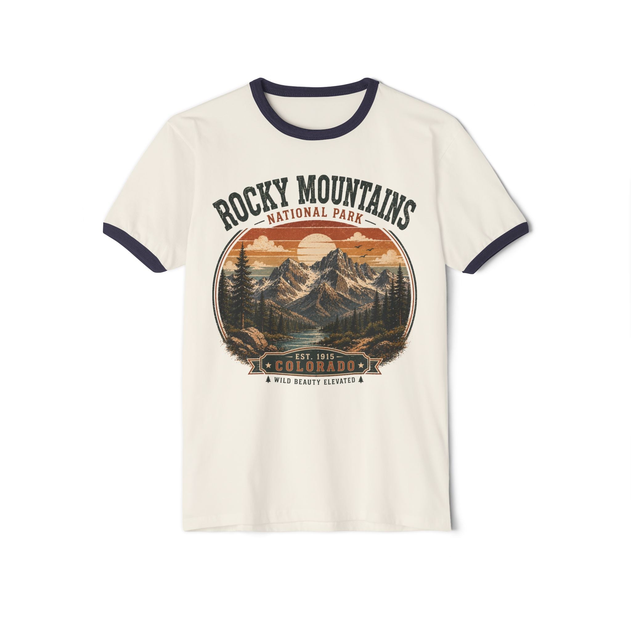 Rocky Mountains National Park Colorado Vintage Ringer T-Shirt