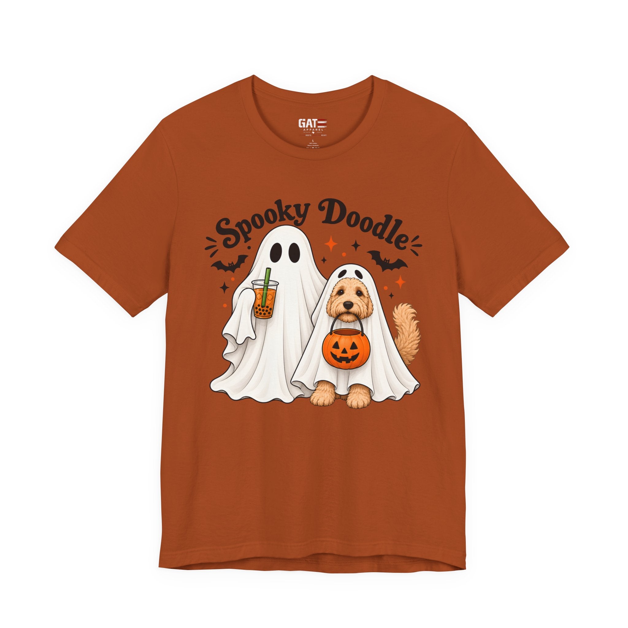 Spooky Doodle Halloween T-Shirt — Ghost & Doodle Dog Pumpkin Costume