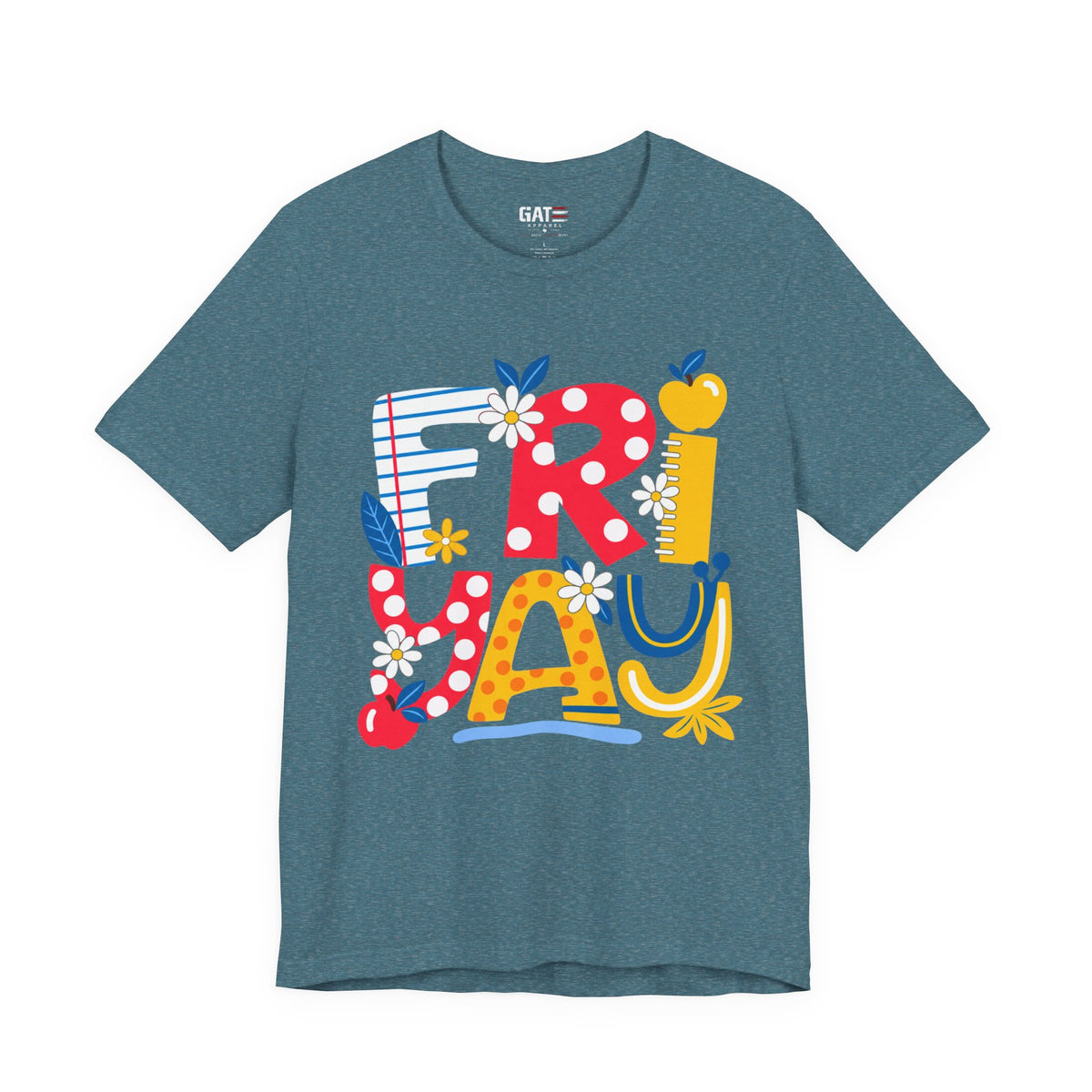 FRIYAY Teacher Shirt | Colorful Floral Classroom Tee