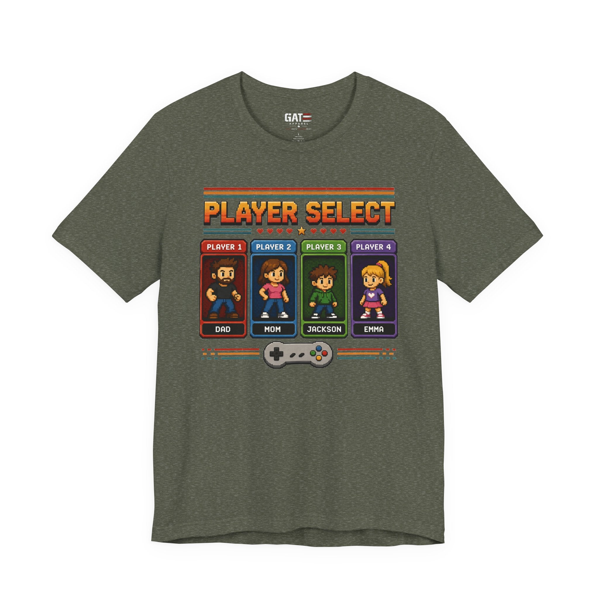 Personalized Gamer Family Shirt, Custom Family Gaming Shirt, Retro Video Game Family Tee, Gamer Dad Mom Kids Gift Shirt