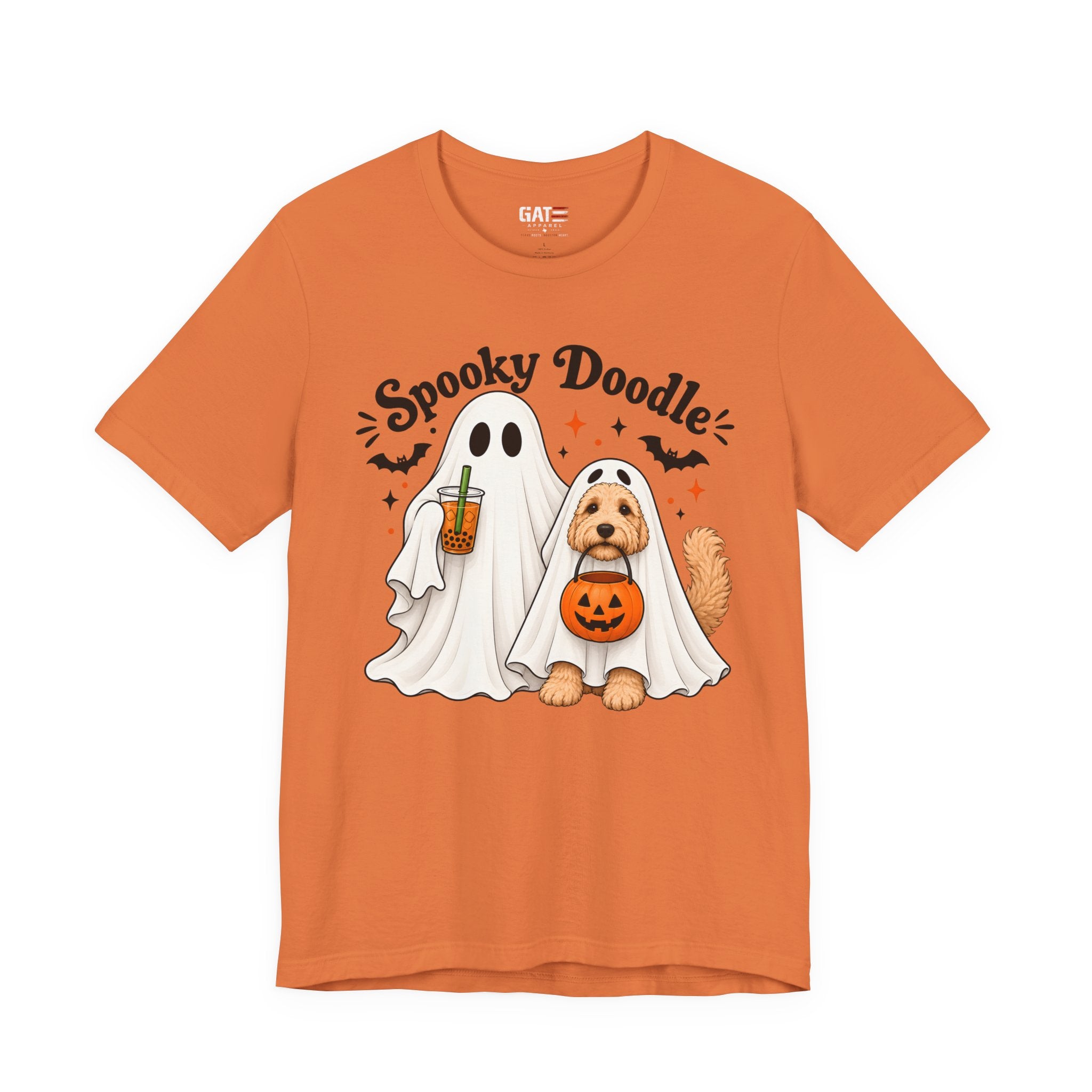 Spooky Doodle Halloween T-Shirt — Ghost & Doodle Dog Pumpkin Costume