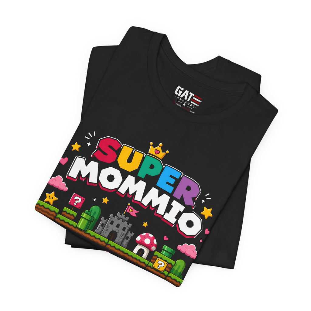 Personalized Super Mommio Shirt, Gamer Mom Shirt with Kids Names, Custom Mother's Day Gift, Retro Video Game Family Tee